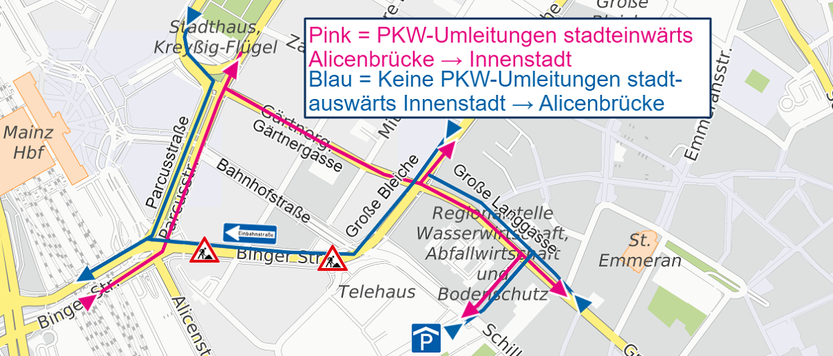 Umleitungen PKW-Verkehr